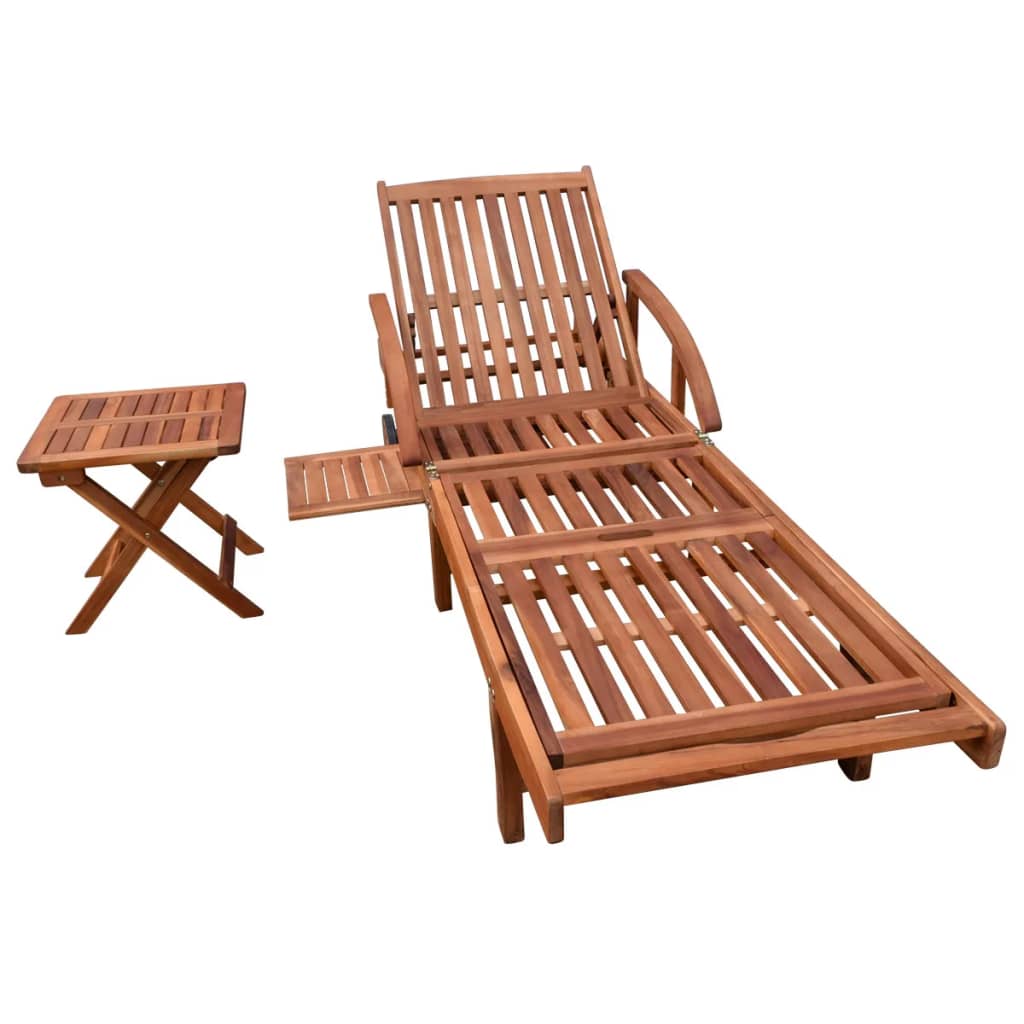 Solsäng Med Bord Massivt