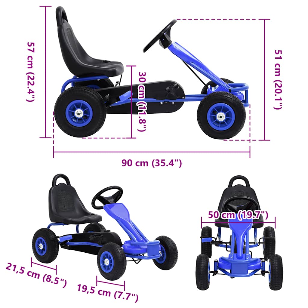 Pedaldriven gokart med luftfyllda däck