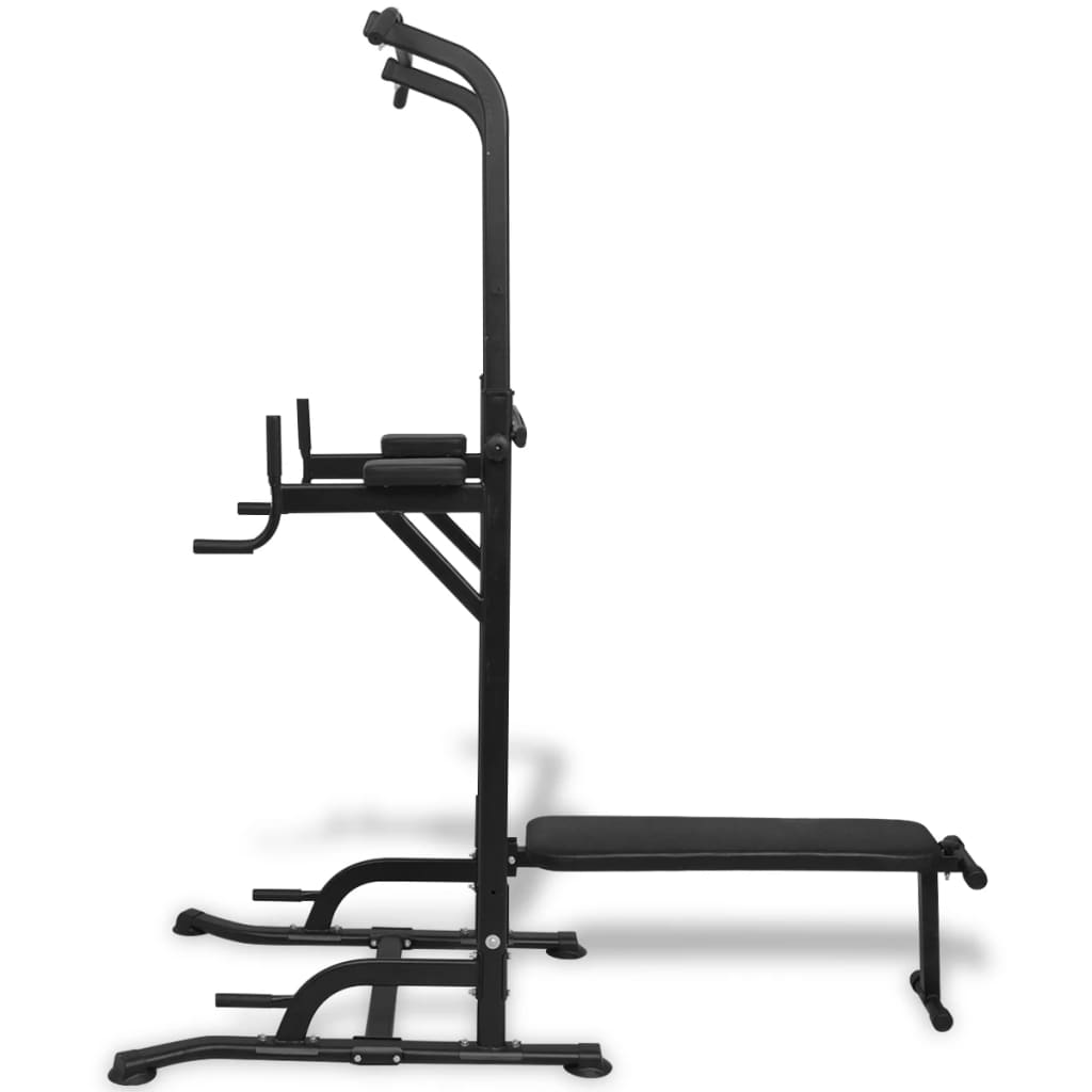 Power Tower Med Situp-bänk