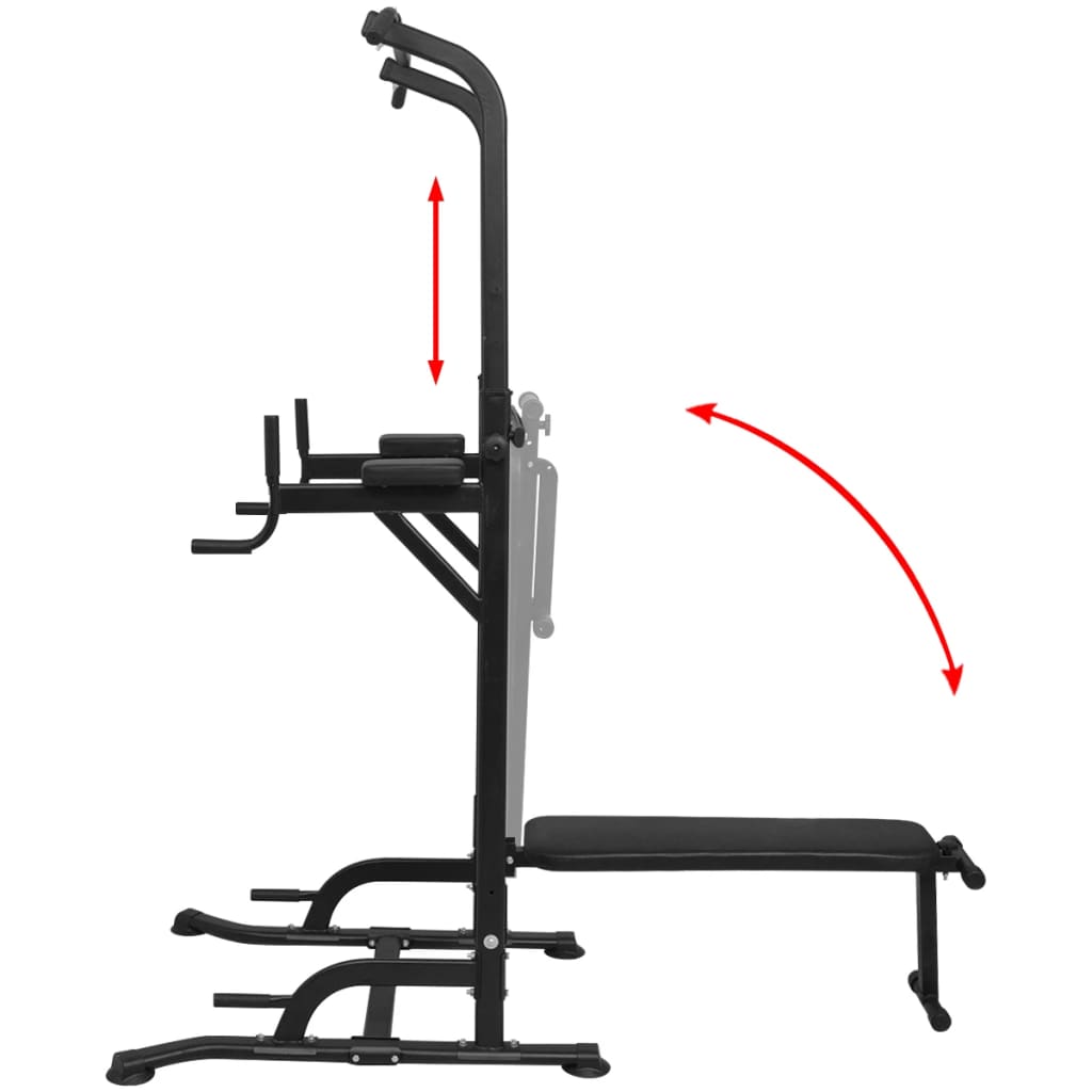 Power Tower Med Situp-bänk