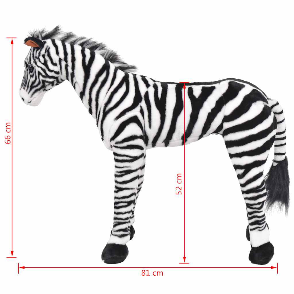 Stående leksakszebra plysch och XXL