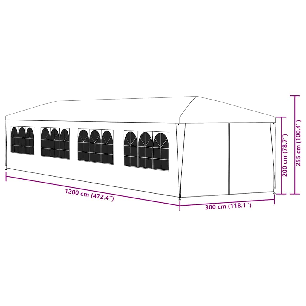 Paviljong 3x12 M Vit