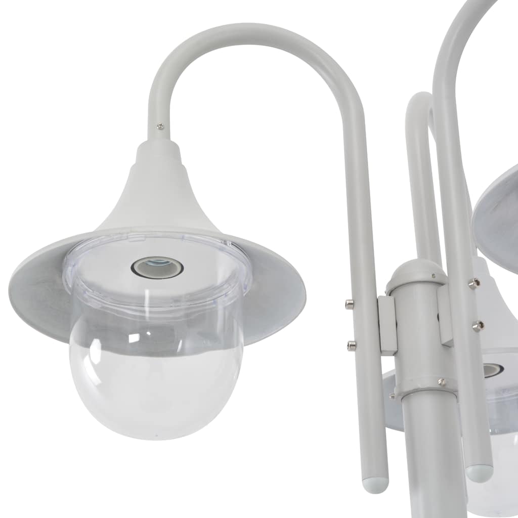 Lyktstolpe för trädgård E27 220 cm aluminium 3 lyktor