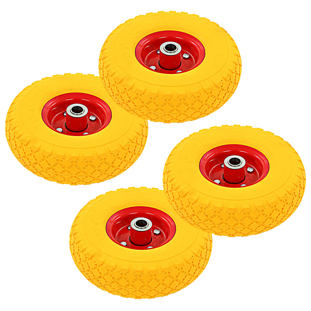 Hjul För Säckkärra 4 St Massiv PU 3.00-4 (245x82)