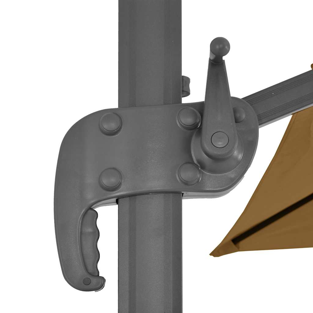 Fribärande Trädgårdsparasoll Med Aluminiumstång Taupe