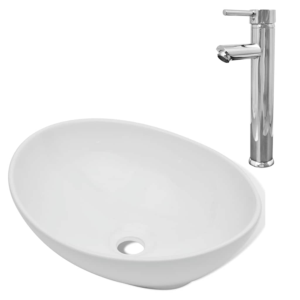 Handfat Med Blandare Oval