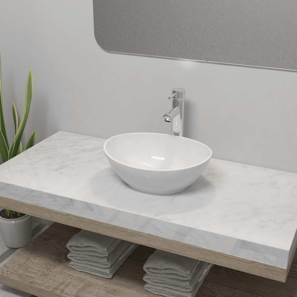 Handfat Med Blandare Oval