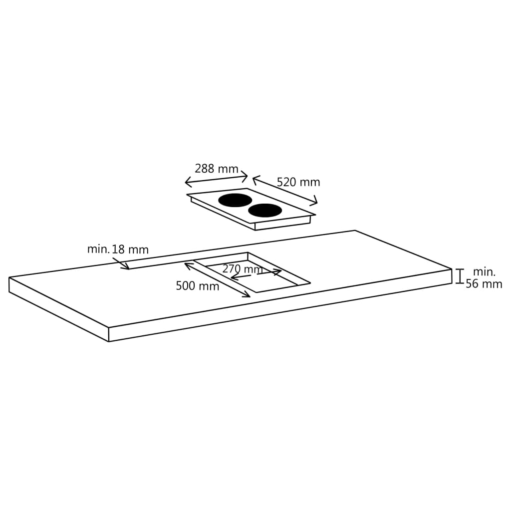 Induktionshäll Med 2 Plattor Touchkontroll 3500 W