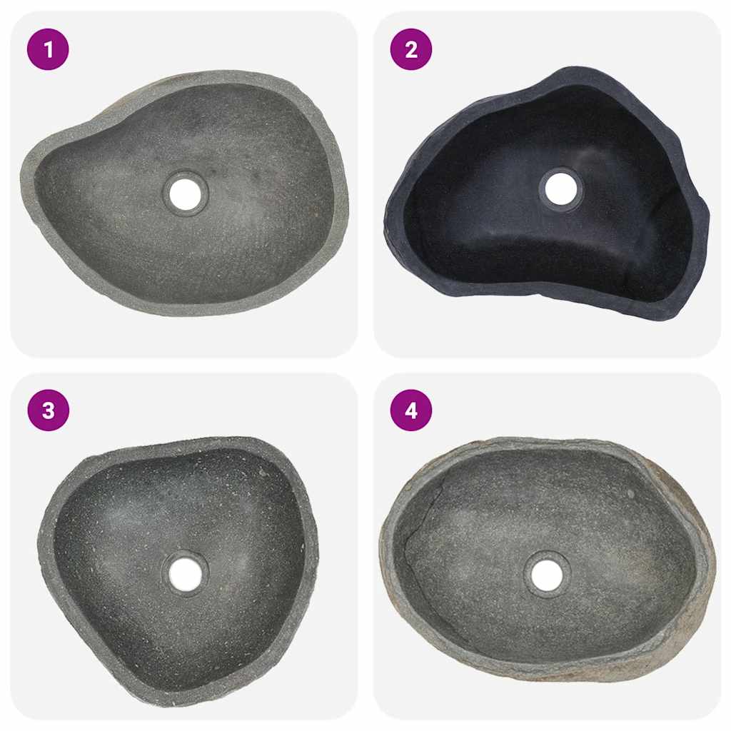 Handfat Flodsten Oval (37-46)x(29-36) Cm