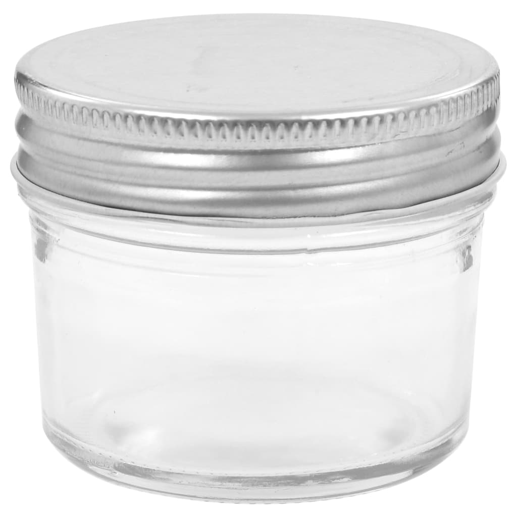 Syltburkar i glas med silvriga lock 24 st 110 ml