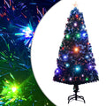 Förbelyst julgran med fot och LED fiberoptik