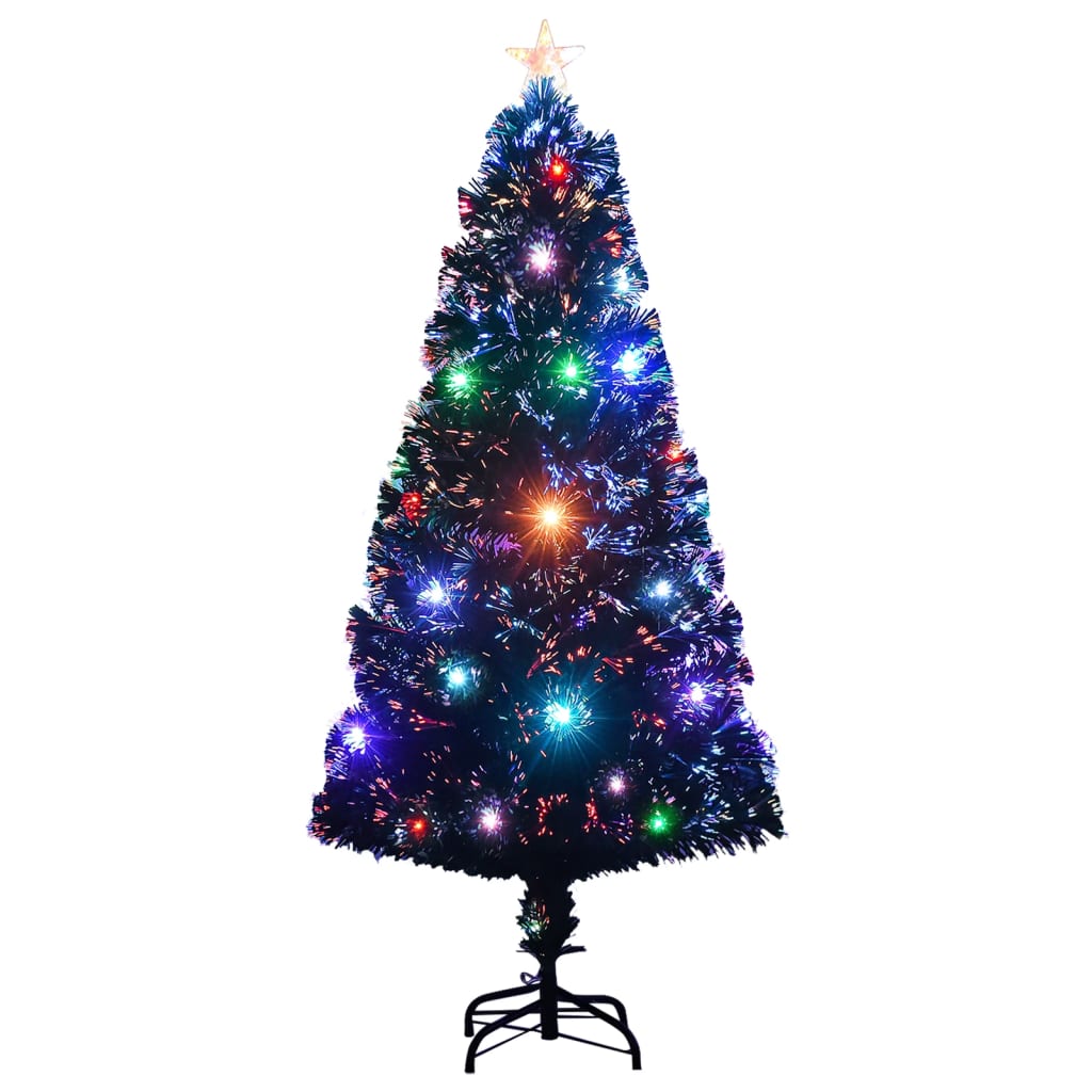Förbelyst julgran med fot och LED fiberoptik
