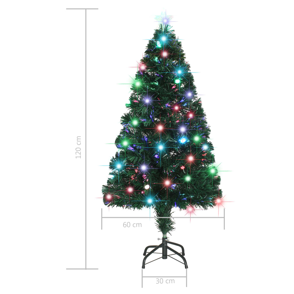 Förbelyst julgran med fot och LED fiberoptik