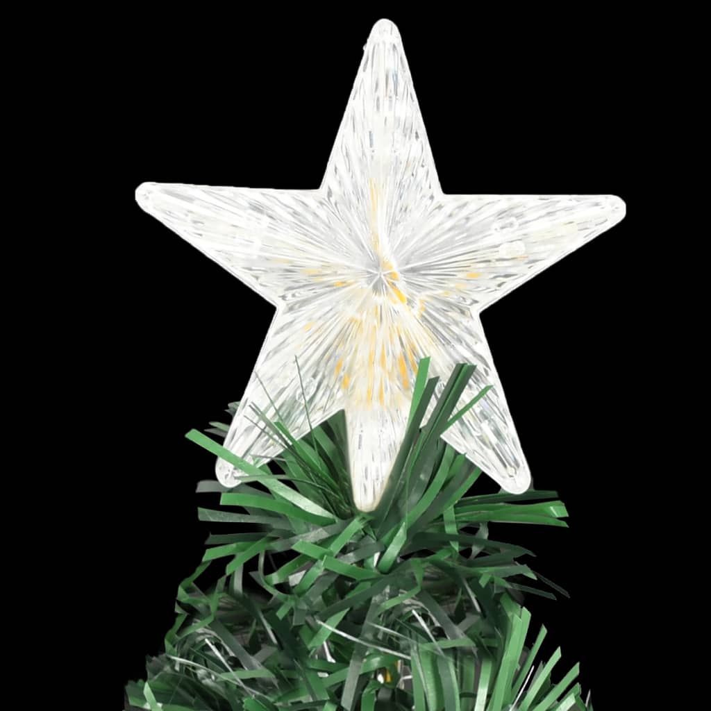 Förbelyst julgran med fot och LED fiberoptik