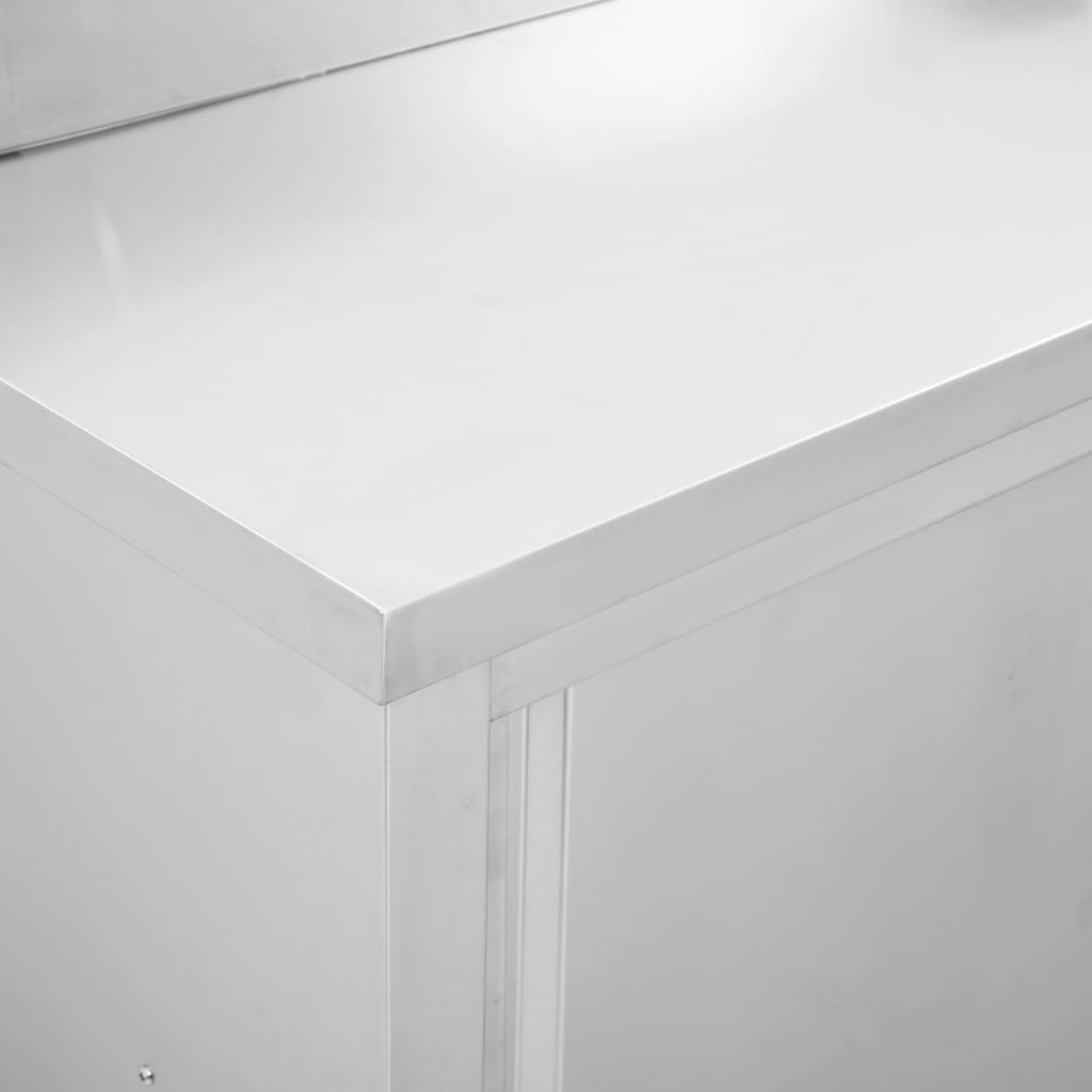 Arbetsbänk Med Skjutdörrar 100x50x(95-97) Cm Rostfritt