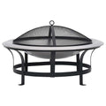 Eldfat med grill rostfritt stål 76 cm