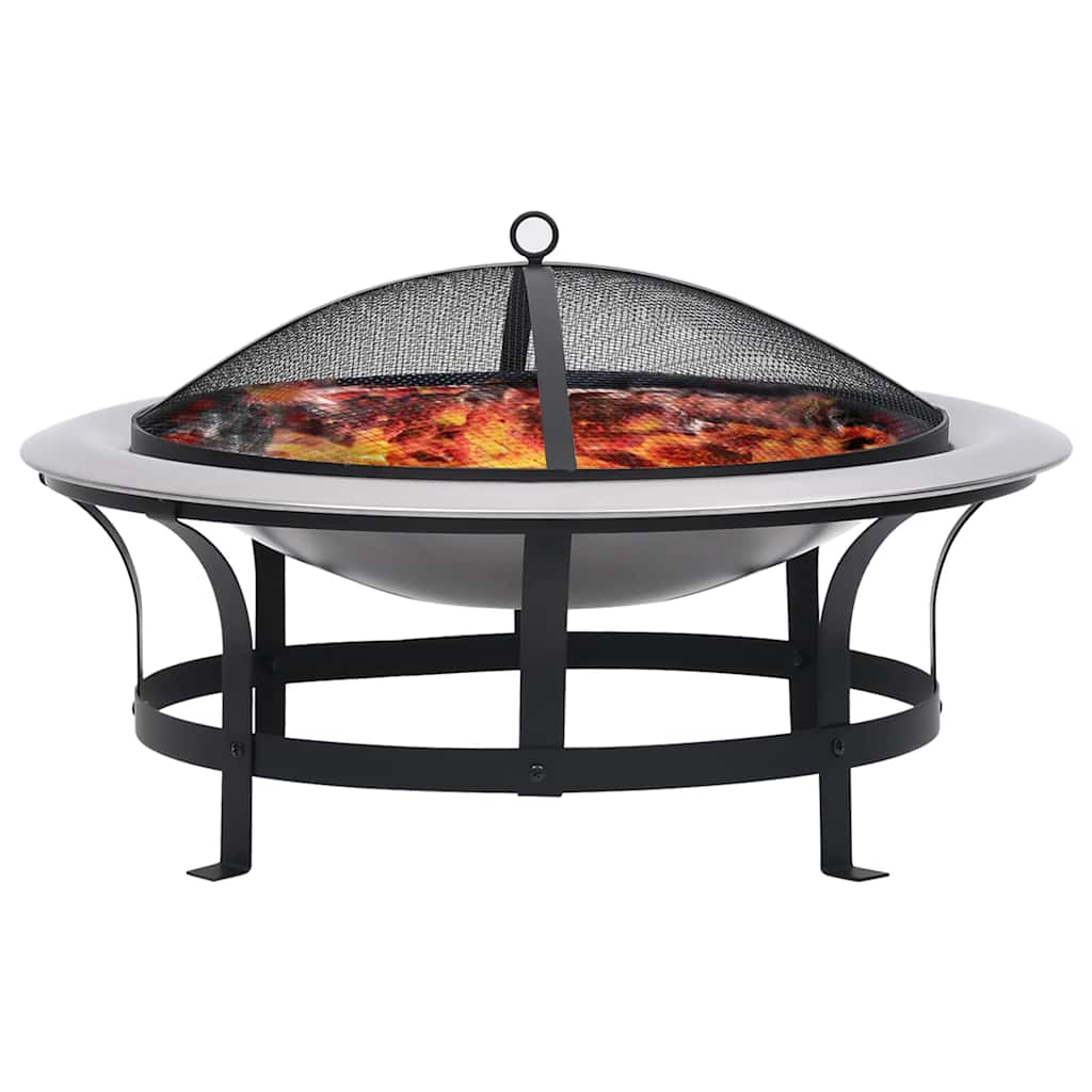 Eldfat med grill rostfritt stål 76 cm