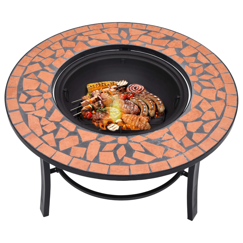 Eldfat Med Mosaik Terrakotta