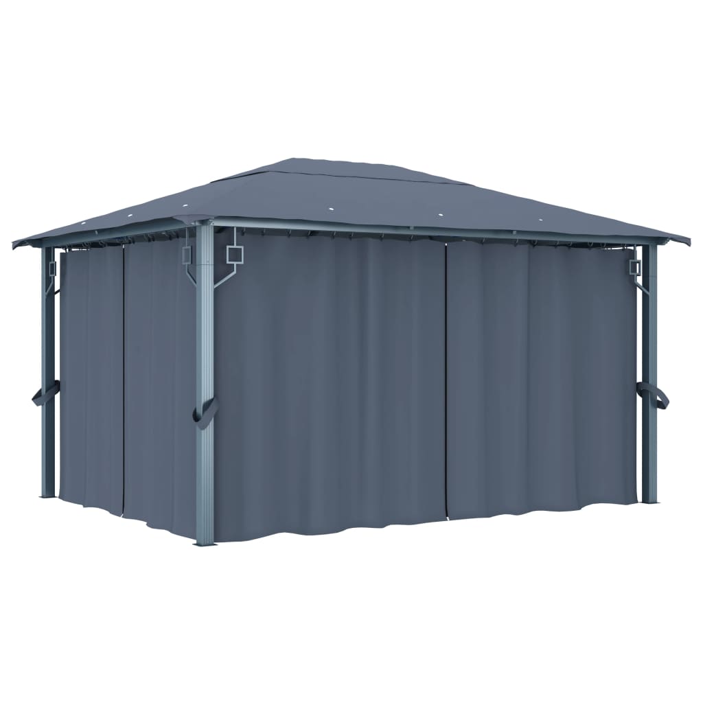 Paviljong med gardiner aluminium