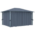 Paviljong med gardiner aluminium