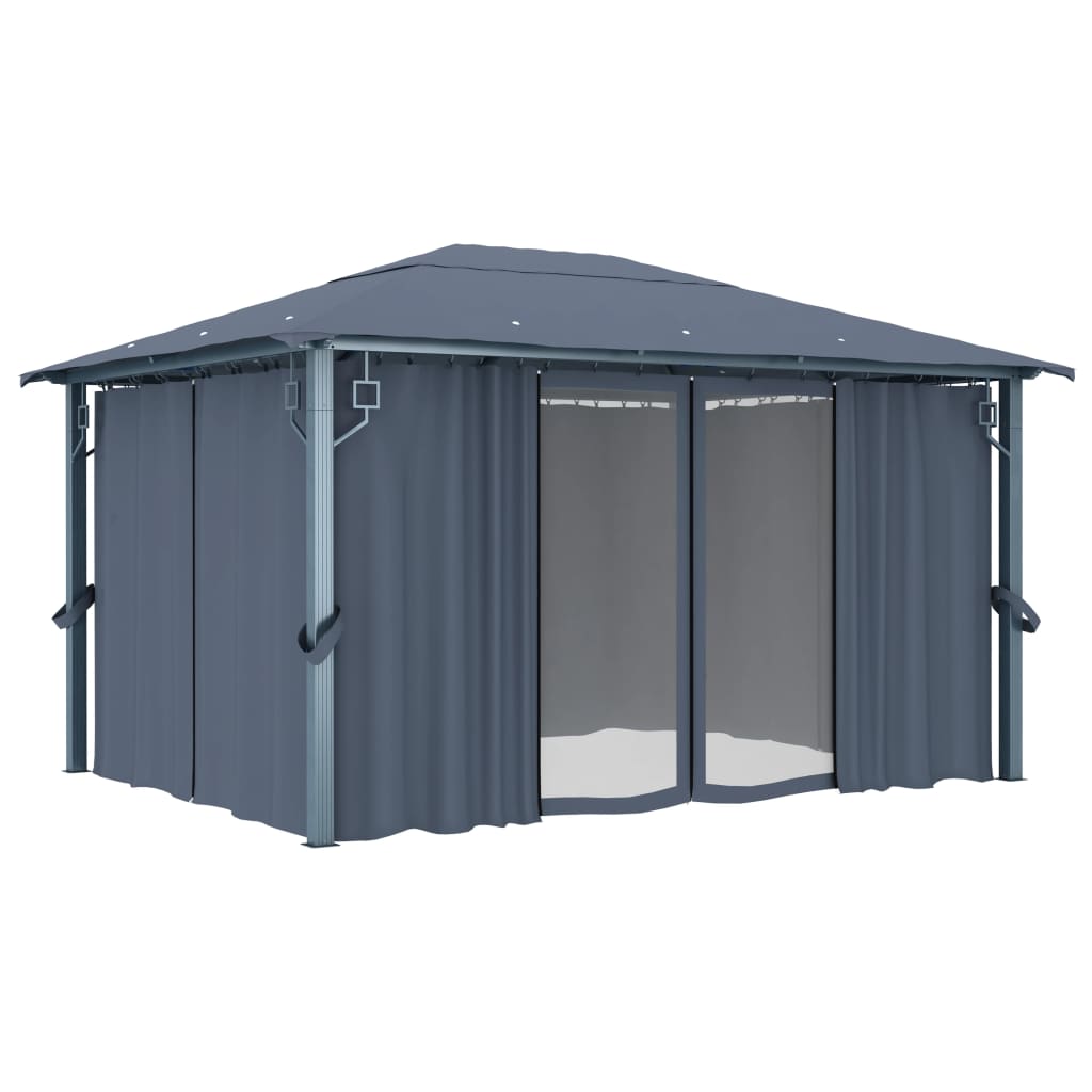 Paviljong med gardiner aluminium