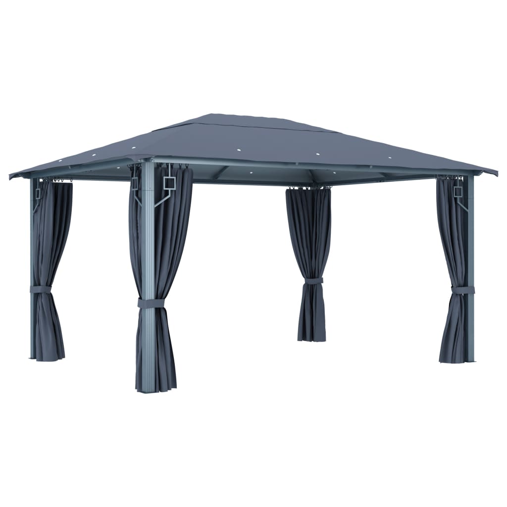 Paviljong med gardiner aluminium