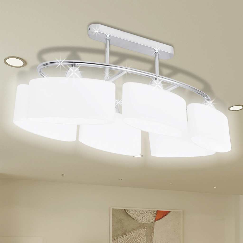 Taklampa Med Ovala Glasskärmar 2 St E14