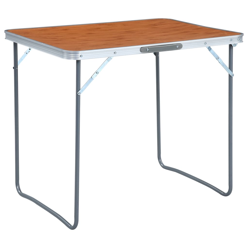 Hopfällbart campingbord med metallram