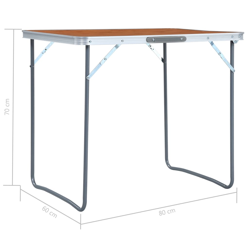 Hopfällbart campingbord med metallram