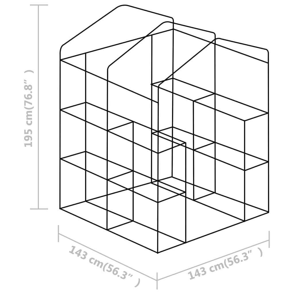 Växthus med hyllor
