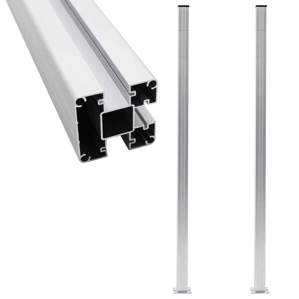 Staketstolpar 2 st aluminium 185 cm