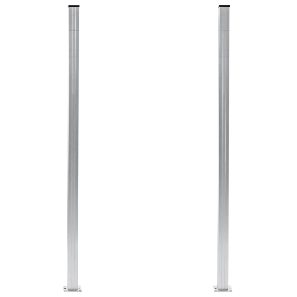 Staketstolpar 2 st aluminium 185 cm