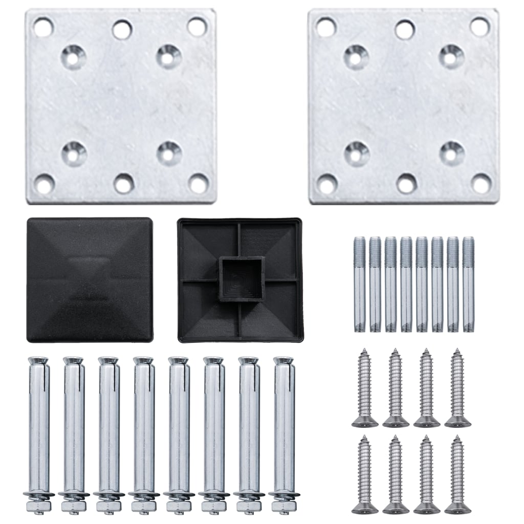 Staketstolpar 2 st aluminium 185 cm