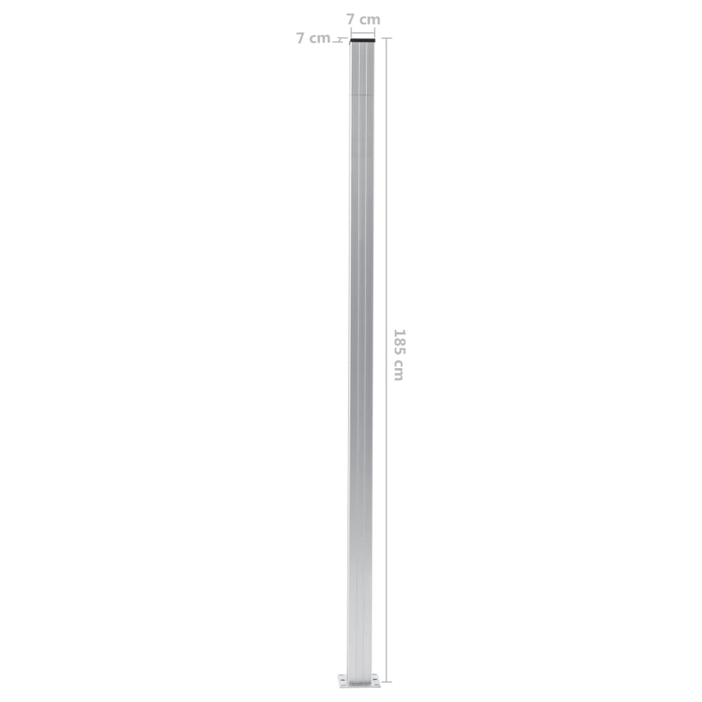 Staketstolpar 2 st aluminium 185 cm