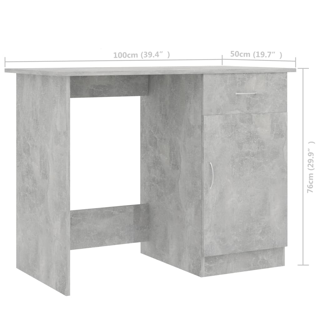 Skrivbord Betonggrå Konstruerat