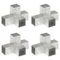 Stolpbeslag 4 st X-form galvaniserad metall