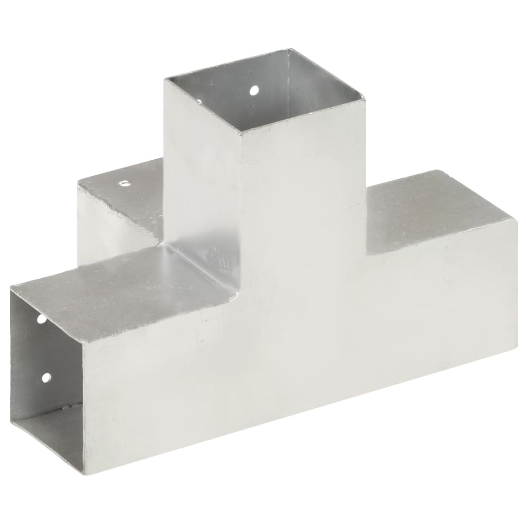 Stolpbeslag 4 st X-form galvaniserad metall