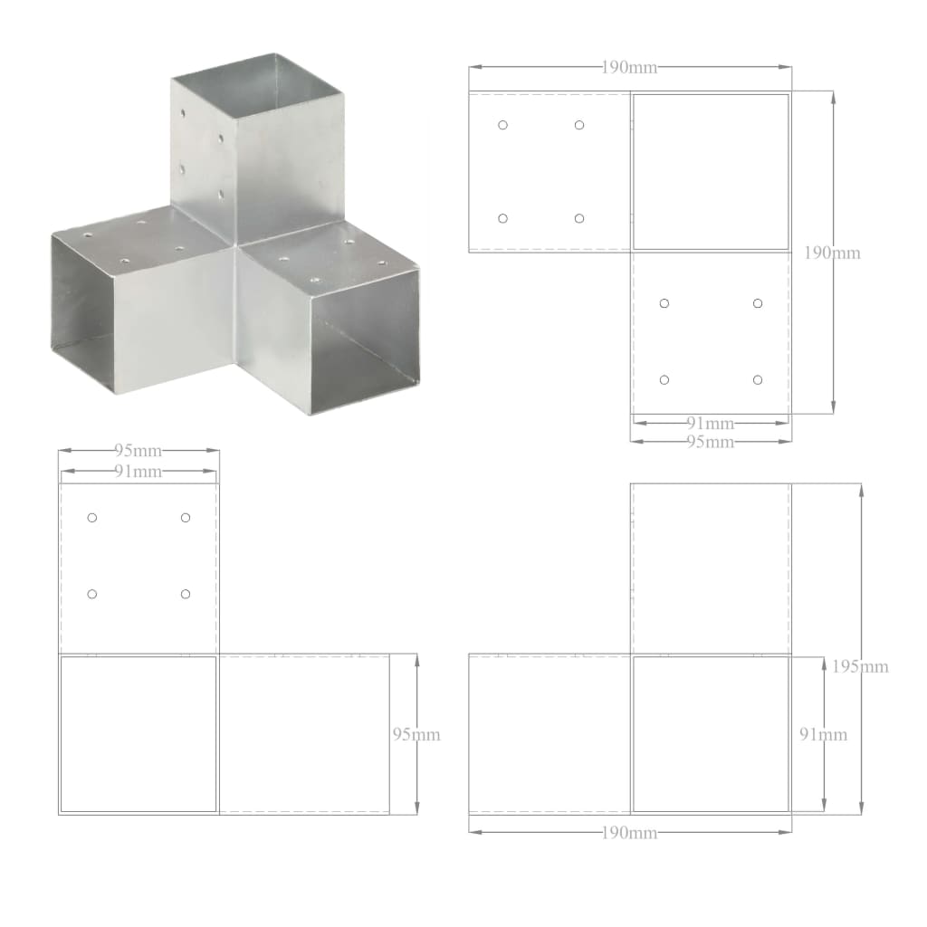 Stolpbeslag Y-form