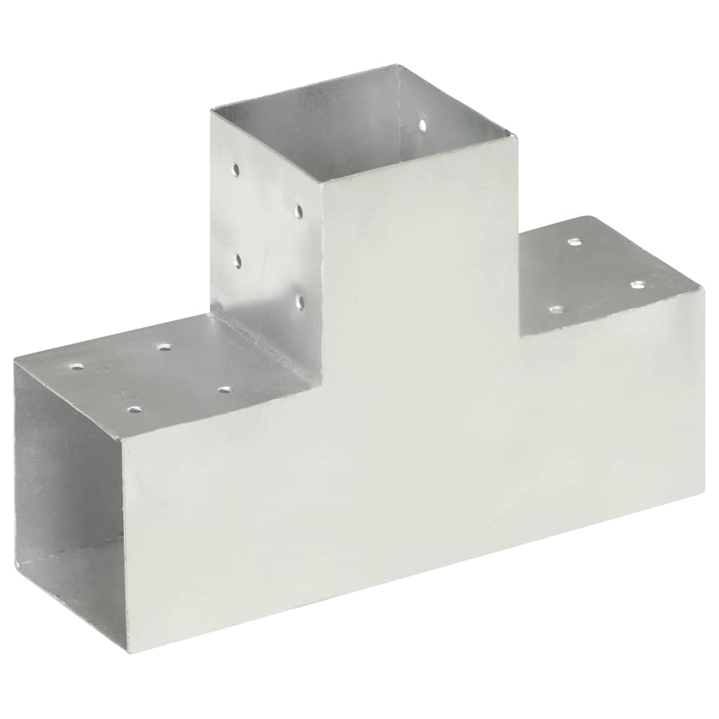 Stolpbeslag 4 st T-form galvaniserad metall