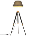 Golvlampa och massivt teakträ 141 cm