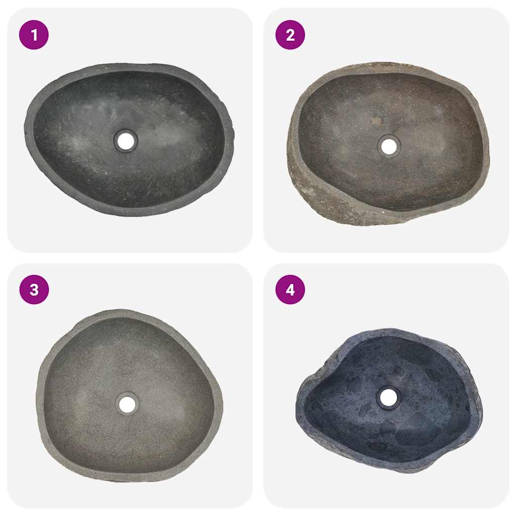 Handfat Flodsten Oval (45-53)x(34-41) Cm