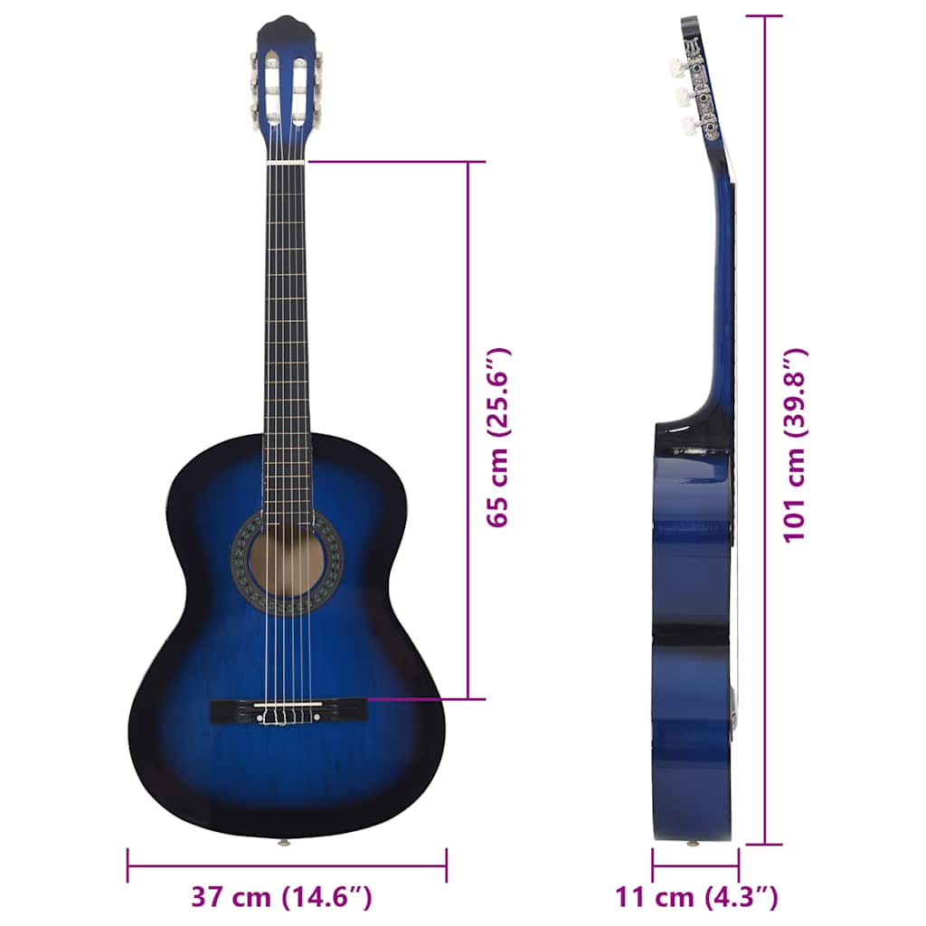 Klassisk gitarr för nybörjare 4 och 4 39" amerikansk lind