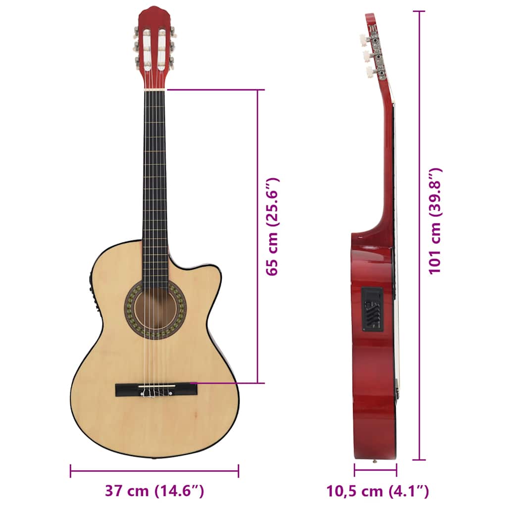 Westerngitarr med cutaway EQ och 6 strängar