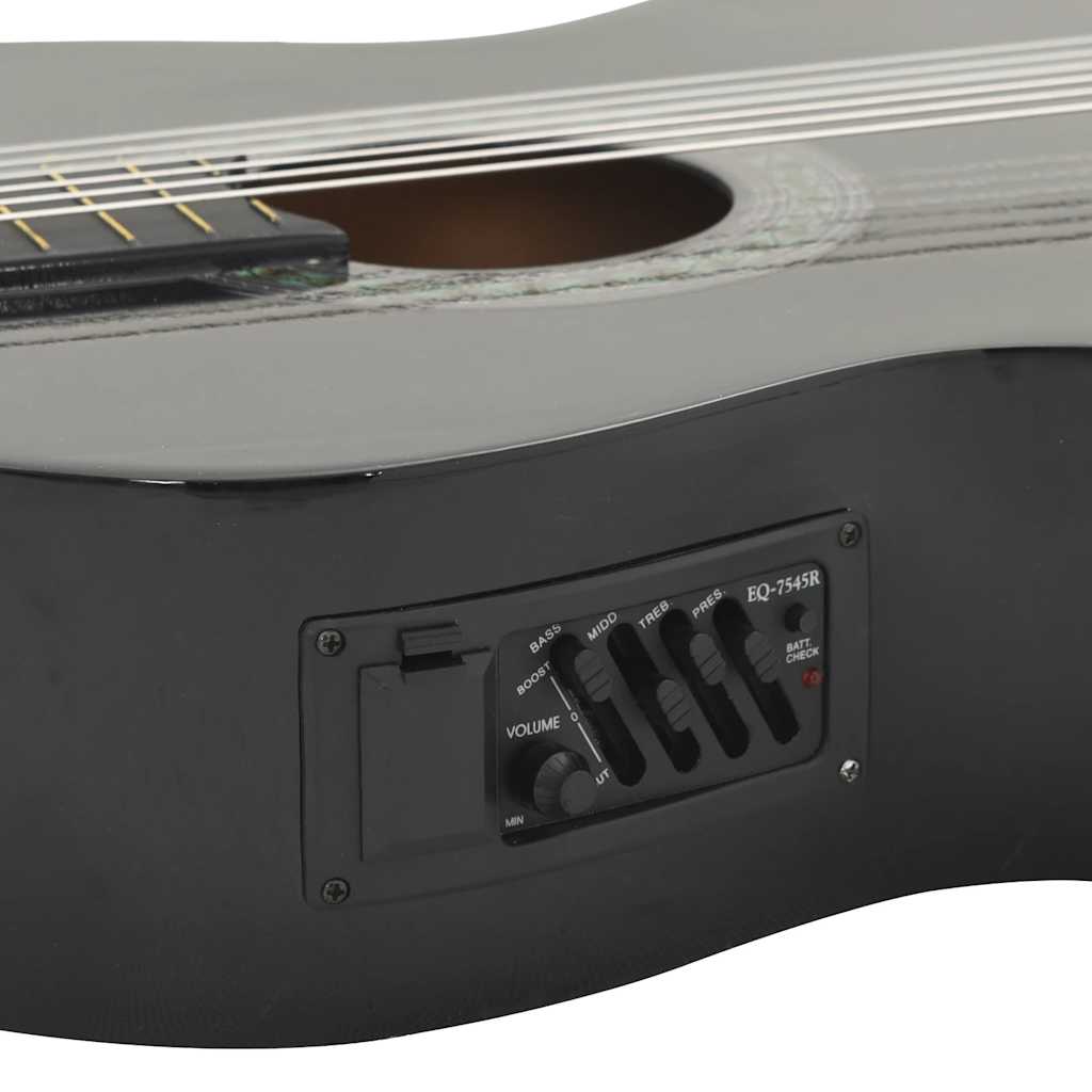 Gitarr 12 Delar Med EQ-pedal 6 Och Strängar Western