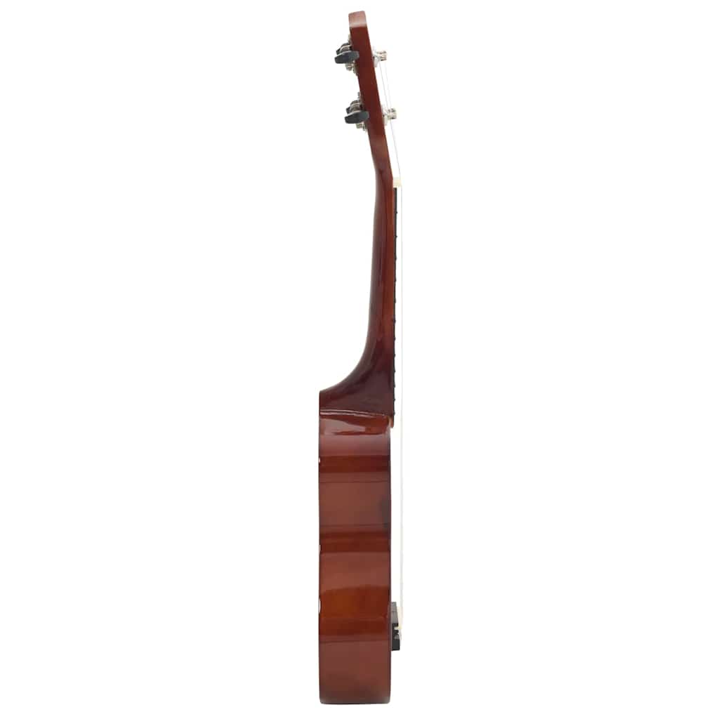 Ukulele med väska för barn sopran mörkt trä 21"