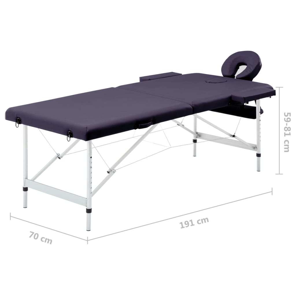 Hopfällbar massagebänk 2 sektioner