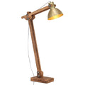 Golvlampa Mässing Massivt Mangoträ E27