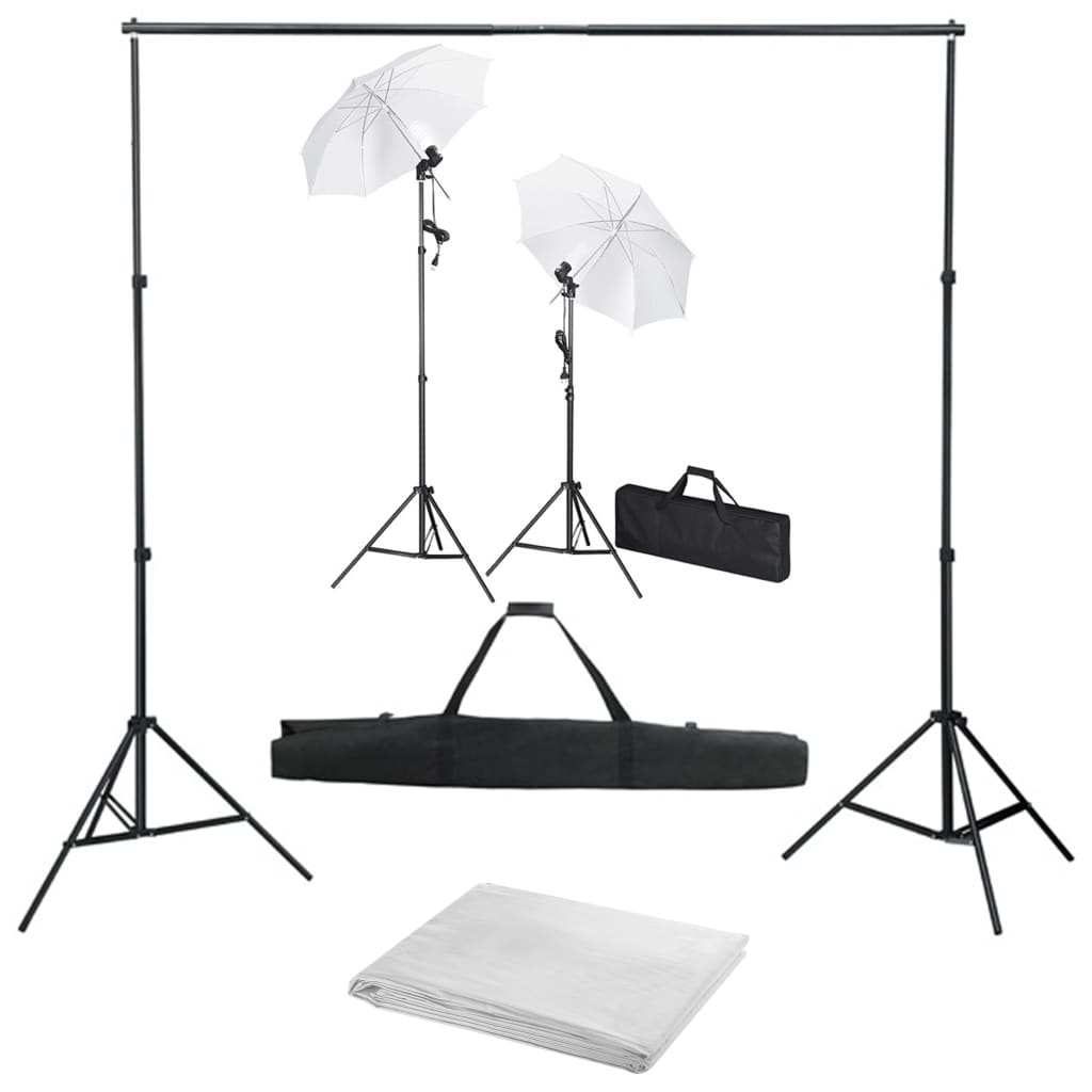Fotostudio Med Bakgrunder, Lampor Och Paraplyer