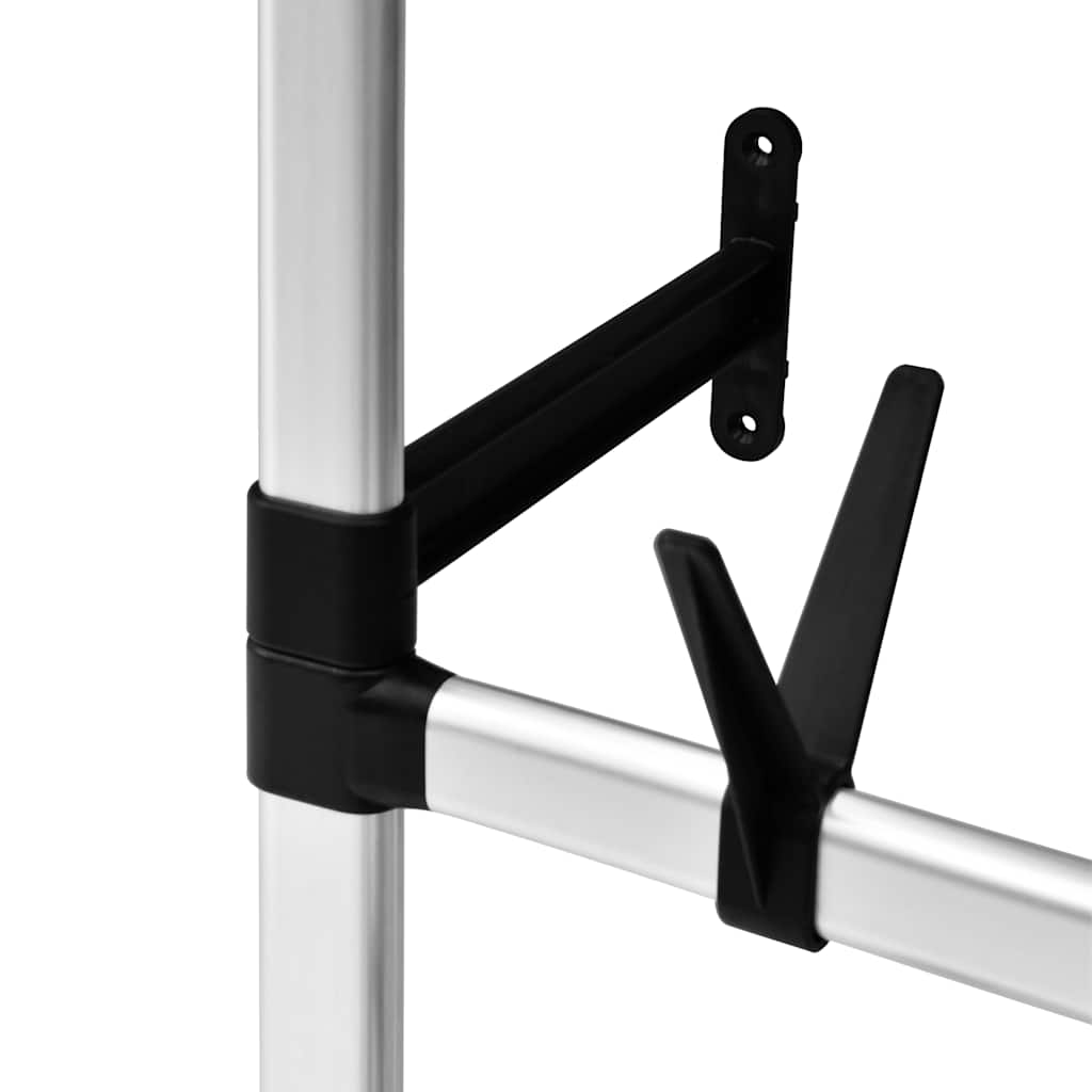Teleskopisk skohylla med stänger aluminium
