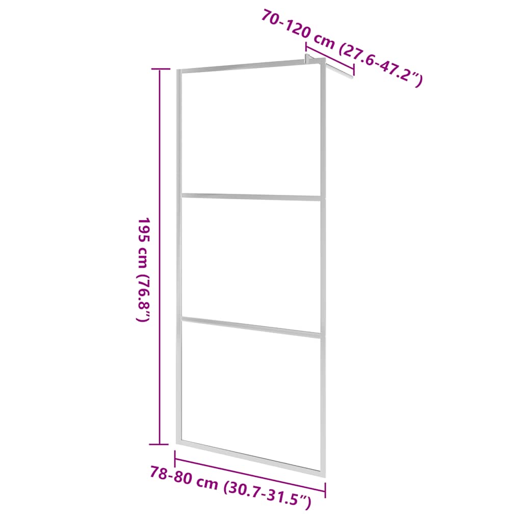 Duschvägg med helfrostat ESG-glas